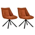 Produktbild: Duhome 2er Set Esszimmerstuhl Chenille Schminktischstuhl 180° Drehbar Automatische Rückstellfunktion Lounge Stuhl Modern für Wohnzimmer Schlafzimmer Büro, Orange
