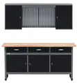 Produktbild: KÜPPER Werkstatt-Set 70421, 170 cm breit, Werkbank, Hängeschrank, massive 30 mm Buchenarbeitsplatte