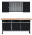 Produktbild: Küpper Sparset 70421-9, 170 cm, schwarz, Werkbank, Hängeschrank