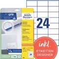 Produktbild: 1 bis 20x AVERY Zweckform Universal-Etiketten, 70 x 36 mm, weiß SPARE BIS ZU 42%
