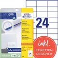Produktbild: Adressaufkleber AVERY Zweckform 3490 720 Etiketten 70x36mm A4 matt weiß