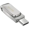 Produktbild: SanDisk USB-Stick Ultra Dual Drive Luxe, 256 GB, bis 150 MB/s, USB und USB-C 3.0