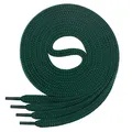 Produktbild: Di Ficchiano 1 Paar SCHNÜRSENKEL dunkelgrün flach 7mm breit für Sneaker Sportschuhe Lederschuhe - flache Schuhbänder sehr reißfest - Shoe Laces Farbe: dunkelgrün 60cm