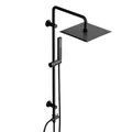 Produktbild: Görbach Regendusche Duschsystem ohne Armatur, Edelstahl Duschset mit 92cm Duschstange, Eckig XL Überkopfbrause 25 * 25cm Schwarz