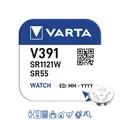 Produktbild: 1 x Varta V391 Knopfzelle Uhrenbatterie 1,55 V SR1120W SR55 42mAh Knopfzelle