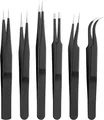 Produktbild: Goobay 41256 Pinzette Set mit rostfreien Flachpinzetten, Spitzpinzetten, Kreuzpinzetten plus Antistatik