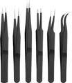 Produktbild: 6-teiliges Pinzetten Set aus rostfreiem Edelstahl Metall Zangen Zange