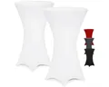 Produktbild: Detex Stehtischhusse, 70cm Weiß 2er Set Rund Stehtisch Hussen Bezug Überwurf Hochzeit Deko