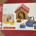 Produktbild: Hape E3455 Haustiere Hund Katze Hase Holzspielzeug Puppenhaus Zubehör ab 3 Jahre