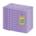 Produktbild: Lavea® 10er Set Waschhandschuh 15x21 cm – Saugstarke und Weiche Waschhandschuhe aus 100% Baumwolle, Frottierserie Elena – Waschbar und Strapazierfähig – Lavendel