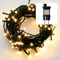 Produktbild: hellum Lichterkette außen 120 LED warmweiß, Lichterkette mit Timer, innen, für Weihnachtsbaum 11.9m beleuchtete Länge, Kabelfarbe grün <59 Lumen 577372