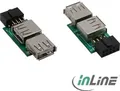Produktbild: InLine USB 2.0 Adapter - 2x Buchse A auf Pfostenanschluss
