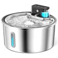 Produktbild: PawPoll Katzenbrunnen Kabellos mit Bewegungsmelder 4200mAh Batteriebetrieben, 3.2L Edelstahl Trinkbrunnen für Katze mit Leise Wasserpumpe, LED, Leicht zu Reinigen Katzen Wasserbrunnen