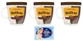 Produktbild: 3er-Pack Nutkao Crema Bicolore Cacao,Nocciole e Vaniglia,Streichfähige Creme Kakao mit Haselnüssen und Vanille, 330g-Glas + 1er-Pack Kostenlos Felce Azzurra Talkumpuder, 100g-Beutel