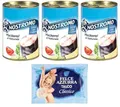 Produktbild: 3er-Pack Nostromo Mackerel al Naturale,Natürliches Makrelenfilet, 425g Dose + 1er-Pack Kostenlos Felce Azzurra Talkumpuder, 100g-Beutel