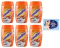 Produktbild: 6er-Pack Ovomaltine Malzhaltiges Getränkepulver Kakaogeschmack 400g + 1er-Pack Kostenlos Felce Azzurra Talkumpuder, 100g-Beutel