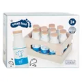 Produktbild: Kleine Fußholzkiste mit Milchflaschen, 12dlg.