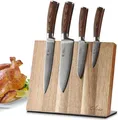 Produktbild: Wakoli Edib 4er Damastmesserset  I 8 - 18cm Klinge I mit Messerblock