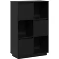 Produktbild: vidaXL Highboard Schwarz 74x35x117 cm Massivholz Kiefer 814368
