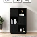 Produktbild: vidaXL Highboard Schwarz 74x35x117 cm Massivholz Kiefer