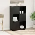 Produktbild: vidaXL Highboard Schwarz 74x35x117 cm Massivholz Kiefer