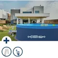 Produktbild: Stahlwandpool Set Rund Arizona 350x90 Cm, Stahl 0,3 Mm Anthrazit, Folie 0,2 Mm Sand, Overlap