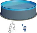 Produktbild: Stahlwandpool Set rund Arizona 350x90 cm, Stahl 0,3 mm anthrazit, Folie 0,2 mm