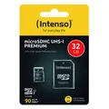 Produktbild: Intenso Micro SDHC Karte 32GB Speicherkarte UHS-I Premium 90 MB/s Class 10 NEU