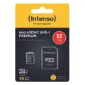 Produktbild: Intenso Micro SDHC Karte 32GB Speicherkarte UHS-I Premium 90 MB/s Class 10