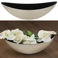 Produktbild: Cepewa Dekoschale │ 39x13x12cm Kunststoff Champagner schwarz │ Pflanzschale in Bootsform (1 x oval Champagner schwarz 39x13x12cm)