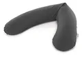 Produktbild: Theraline Das Original Schwangerschaftskissen & Stillkissen 190cm – Seitenschläferkissen Stillkissen Perlen – inkl Stillkissenbezug Melange anthrazit Bambus Kollektion