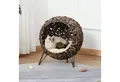 Produktbild: PawHut Tierhaus Katzenhöhle aus PE-Rattan mit Kissen, erhöhten Füßen PE-Rattan, für Katzen, Braun