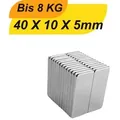 Produktbild: 3 Stück Neodym Magnet 40mm x 10mm x 5mm Supermagnete hohe Haftkraft Quadermagnete