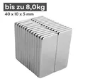 Produktbild: MaajeeKuto Magnet Neodym Magnet 40x10x5 mm N38 – Quadermagnet 8 kg Haftkraft (3-St)