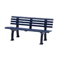Produktbild: PROREGAL Gartenbank Antigua | 3-Sitzer | Blau | HxBxT 74x150x54cm | Witterungs- & UV-beständiger Kunststoff | Parkbank Sitzbank Außenbereich Garten Balkon Terrasse