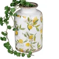 Produktbild: Deko Vase VINTAGE ZITRONEN weiß gelb H. 21cm Keramik Formano Garten S25
