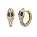 Produktbild: SuzanGold® Ohrringe Damen | Echtgold Princess Snake Huggies 375 Gelbgold mit Zirkonia | Exklusiver Schlangen-Design Ohrschmuck | Handgefertigt