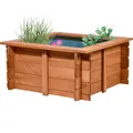 Produktbild: dobar 29236FSCe Hochteich Square - Gartenteich aus robustem Holz - Miniteich für Garten/Terrasse/Balkon - Teich für den Garten inkl. Teichfolie - 78 x 78 x42 cm, Braun
