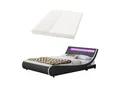 Produktbild: Juskys Polsterbett Bett Valencia 180 x 200 cm schwarz mit Kaltschaummatratze Doppelbett mit LED