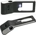Produktbild: Lupe + Mikroskop 2 3,5 15 fach LED +UV-Licht schwarz LINDNER S7159 (4651 339919)