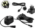 Produktbild: CLGarden Springbrunnenpumpe SP1 mit LED Beleuchtung warm weiß LED Ring 12V für Gartenbrunnen Springbrunnen