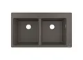 Produktbild: hansgrohe Einbauspüle 43316290 880 x 510 mm, 2 Hauptbecken, Hahnlöcher vordefiniert, steingrau