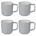 Produktbild: ABS Tassenset non-slip elegante Farben 4 Tassen á 350 ml - grau weiß Campinggeschirr Geschirr Personen Picknick Camping Outdoor
