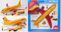 Produktbild: Siku WORLD 1702 DHL Frachtflugzeug Airbus A320neo mit Zubehör