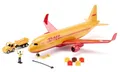 Produktbild: 1702, DHL Frachtflugzeug aus Kunststoff mit Zubehör, Rot/Gelb, Spielzeug-Mode...