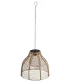 Produktbild: Dehner Solar-Hängelampe Mila, Gartenleuchte mit warmweißem Licht, IP44, Ø 26 cm, Höhe 22 cm, Kunststoff/Metall, Natur/braun