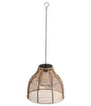 Produktbild: Dehner LED Solarleuchte Solar-Hängelampe Mila, warmweißes Licht, IP44, Ø 26 cm, Höhe 22 cm, Warmweiß, Gartenleuchte in Rattanoptik mit Dämmerungssensor, 6 Std. Leuchtdauer