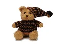 Produktbild: Teddys Rothenburg Teddybär mit Strickpullover und Mütze braun/beige 21cm Plüschteddybär
