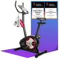 Produktbild: Christopeit Ergometer Heimtrainer Fahrrad BT 4, 24 Stufen Widerstand, bis 120kg, 7kg Magnet-Bremssystem, leiser Hometrainer, LCD-Display, Handpulssensoren