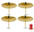 Produktbild: 4x Kerzenhalter gold mit Dorn - 5cm Kerzenstecker für Adventskranz Weihnachten